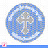 Boy Christening Baptism Label Tag Sticker Blue Chevron