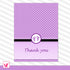 Footprints Baby Shower Thank You Card Purple