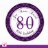 Purple Damask Adult Birthday Tag Favor Label Sticker