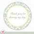 Seg Green Damask Birthday Thank You Tag Sticker Baby Bridal Shower
