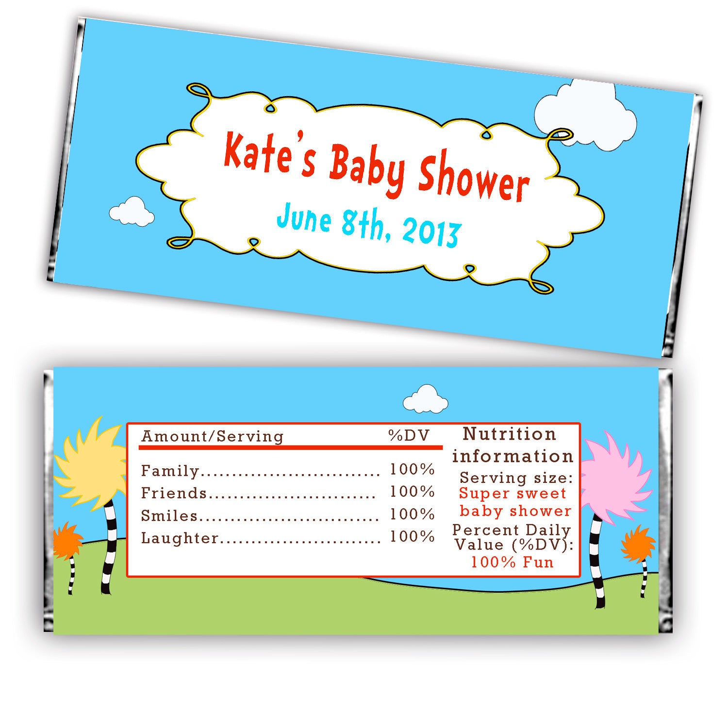Candy Bar Wrapper Storybook Birthday Baby Shower Label