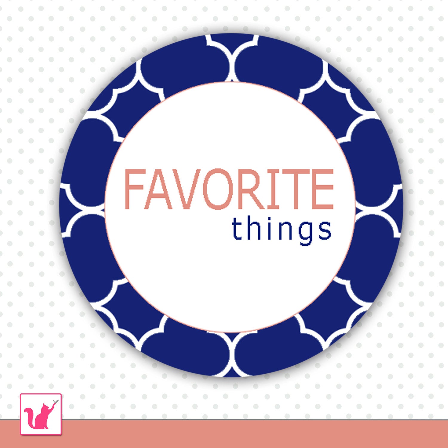 Blue Favorite Things Favor Label Tag Sticker Printable