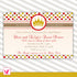 Prince Baby Shower Invitation & Bring a Book Card Gold Red