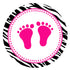Hot Pink Zebra Baby Girl Shower Round Banner