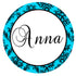 Turquoise Damask Tag Thank You Label Bridal Shower Wedding Sweet 16 Sticker