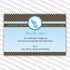 Elephant Thank You Card Blue Brown Baby Shower Birthday