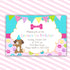 Puppy Girl Birthday Invitation Pawty Pink Turquoise
