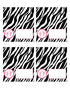 Buffet Food Label Place Seating Name Card Pink Zebra Baby Girl Shower