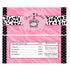 Diva Pink Zebra Birthday Candy Bar Wrapper Label