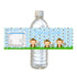 Blue Monkey Bottle Label Birthday Baby Shower