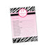 Wishes for Baby Card Pink Black Zebra