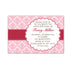 Damask Birthday Invitation Pink Red Ribbon Kids Adult