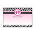 Baby Girl Shower Black Invitation Thank You Card Hot Pink Zebra