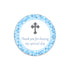 Christening Boy Baptism Favor Label Tag Blue Gray Printable