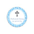 Christening Boy Baptism Favor Label Tag Blue Gray Printable