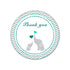 Elephant Thank You Labels Baby Shower Thank You Tag Teal