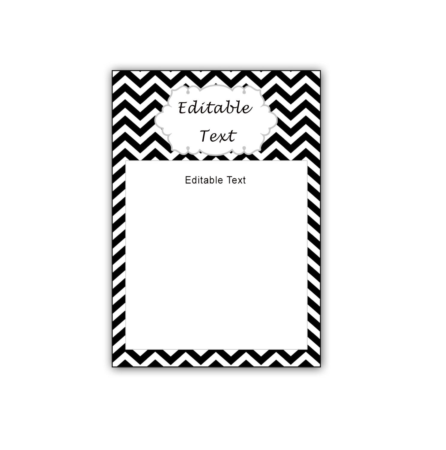 Black White Chevron Invitation Thank You Card Birthday Bridal Shower