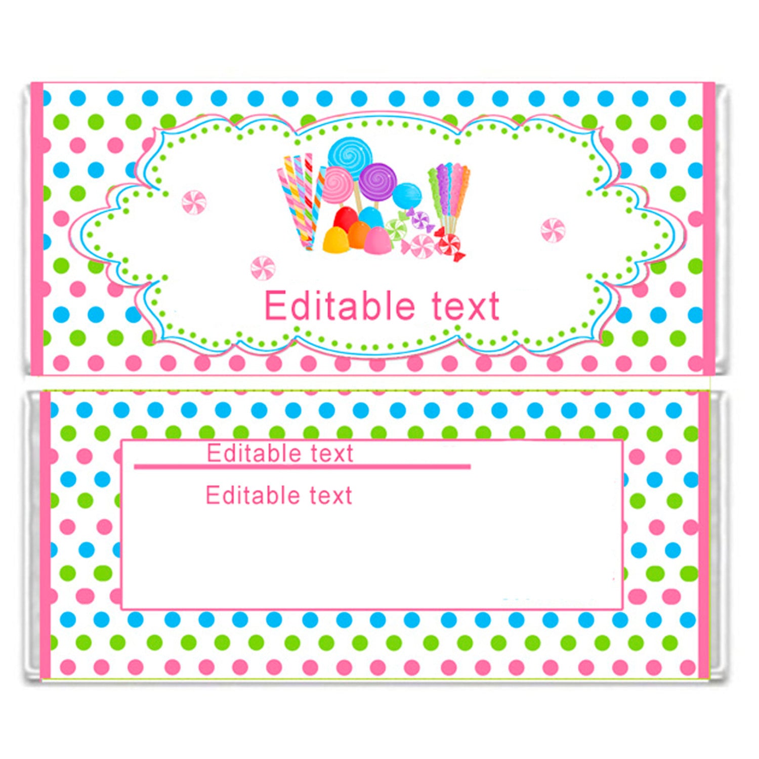 Candy themed candy wrapper printable