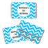 Blue Chevron Mini Candy Wrapper Label Birthday Baby Shower