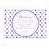 Purple Grey Polka Dots Thank You Card Note Birthday Baby Shower