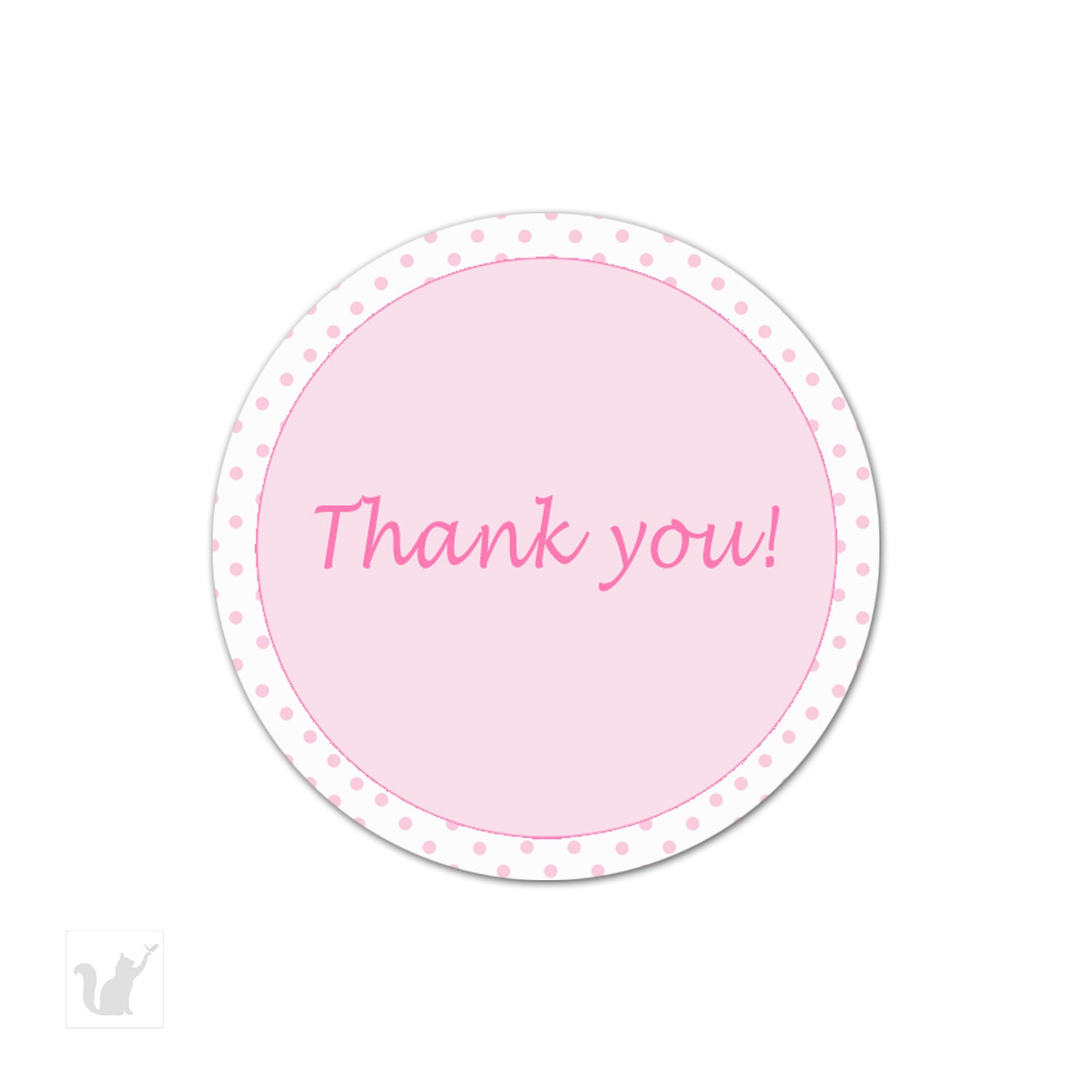 Pink polka dots gift favor label thank you tag sticker printable