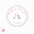 Pink Striped Elephant Baby Shower Favor Label Tag Printable