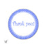 Blue Chevron Thank You Label Favor Tag Sticker Birthday Baby Shower