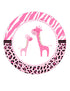 INSTANT DOWNLOAD Pink Giraffe Baby Shower Party Tag - Jungle Leopard Zebra Background Favors Baby Girl Shower Labels Birthday Party Stickers