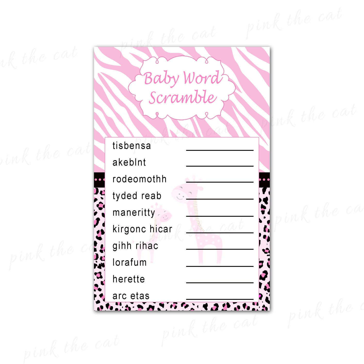 baby shower game