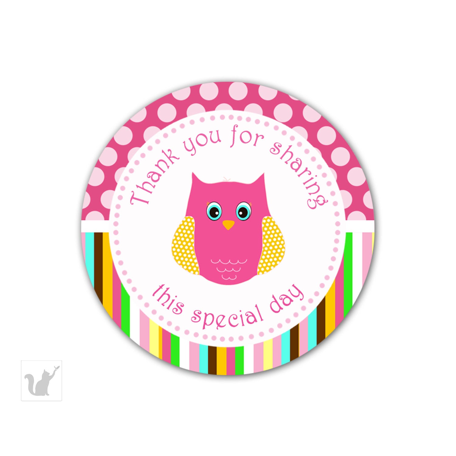 Owl Labels Owl Stickers Owl Gift Favor Tags - Birthday Party Baby Girl Shower Decoration Pink Brown Owl Cake Pop Labels INSTANT DOWNLOAD