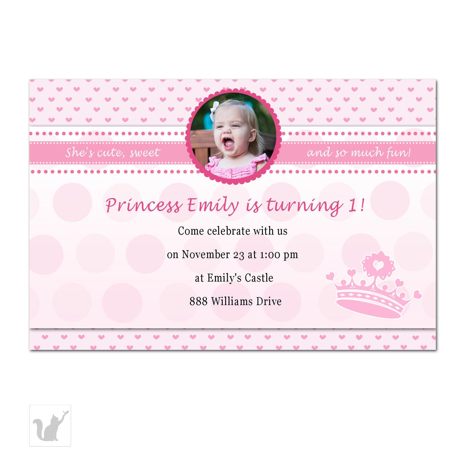princess hearts invitation