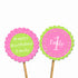 Green Mint Pink Polka Dots Birthday Cupcake Topper