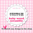 baby word scramble