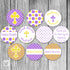 Small Candy Label Sticker Baptism Christening Yellow Purple