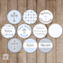 Blue Grey Small Candy Label Sticker Baptism Christening