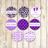 Purple Leopard Baby Shower Small Candy Label Sticker