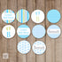 Blue Green Small Candy Label Sticker Birthday Baby Shower