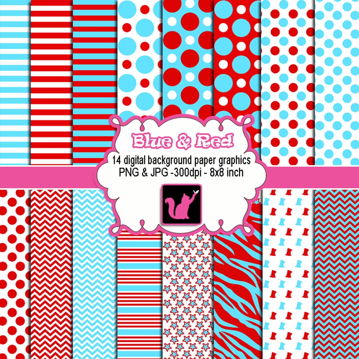 clipart red blue