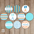 Orange Blue Small Candy Label Sticker Baby Shower Girl Boy