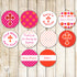 Hot Pink Orange Small Candy Label Sticker Christening Baptism Communion