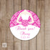 Fuchsia Bridal Shower Thank You Tag Gift Favor Label Sticker Sweet 16