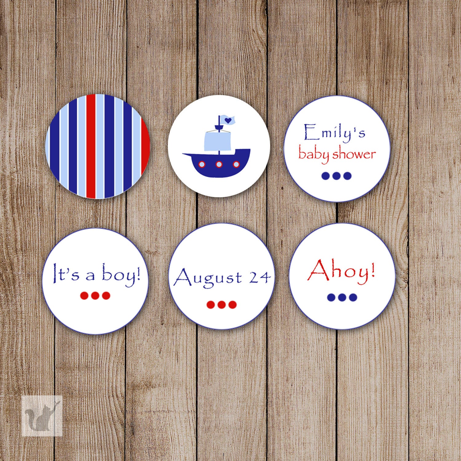 Nautical Small Candy Label Sticker Baby Boy Shower Birthday