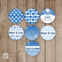 Bridal Shower Small Candy Label Sticker Blue Dress