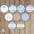 Blue Brown Feet Baby Shower Small Candy Label Sticker
