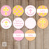 Baptism Christening Yellow Pink Small Candy Label Sticker