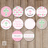 Pink Mint Small Candy Label Sticker Baptism Christening