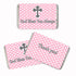 Pink Grey Christening Baptism Mini Candy Wrapper Label