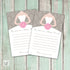 Grey Pink Damask Bridal Shower Advice Cards