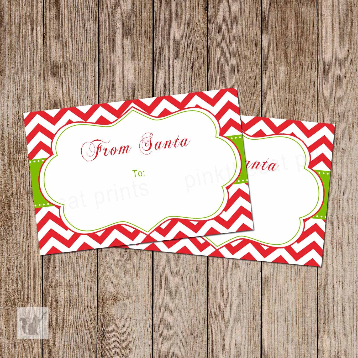 Christmas Labels - Gift Favor Tag Holiday Red Green Decoration Santa Claus INSTANT DOWNLOAD