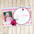 Ladybug Invitation Girl Birthday Pink Turquoise Photo